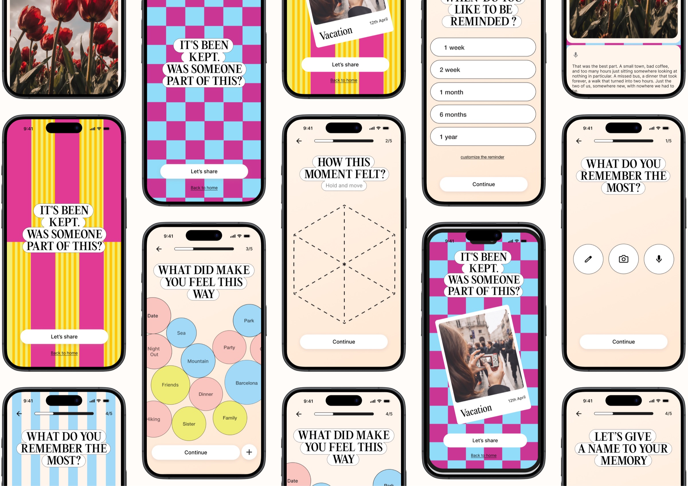 Kept app, generative pattern system detail