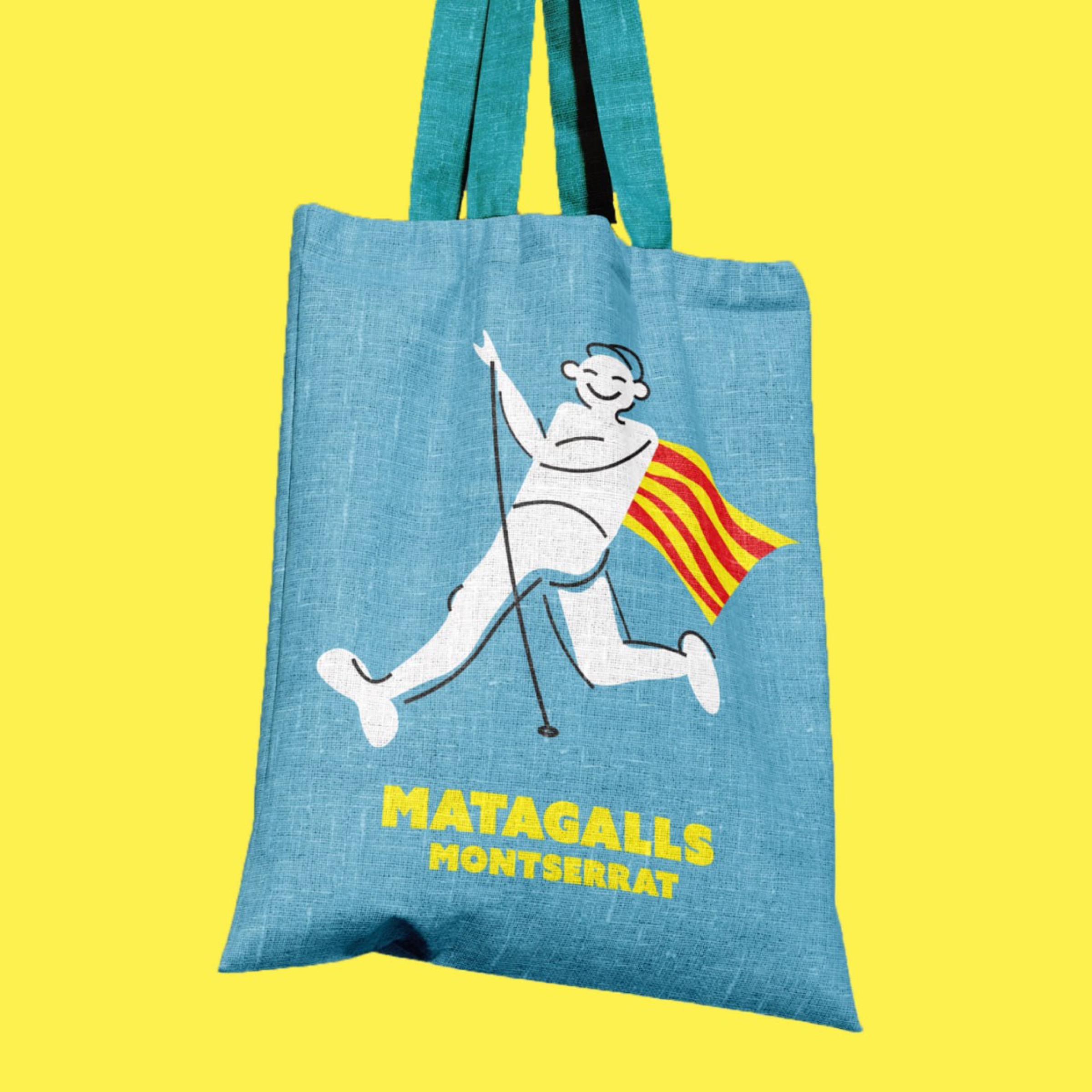 Matagalls Montserrat merchandise and signage application, detail 1