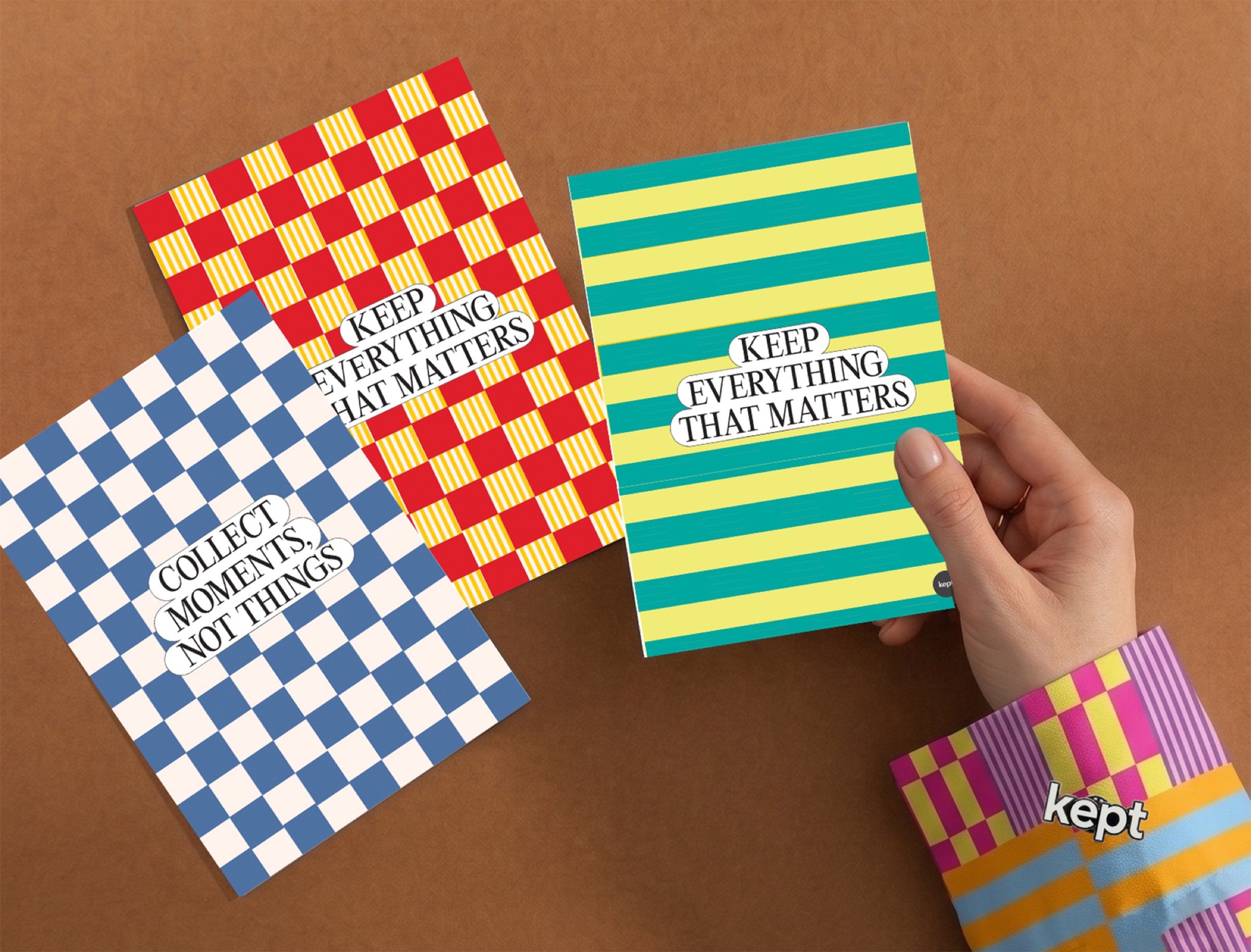 Kept generative pattern applied to a printed booklet